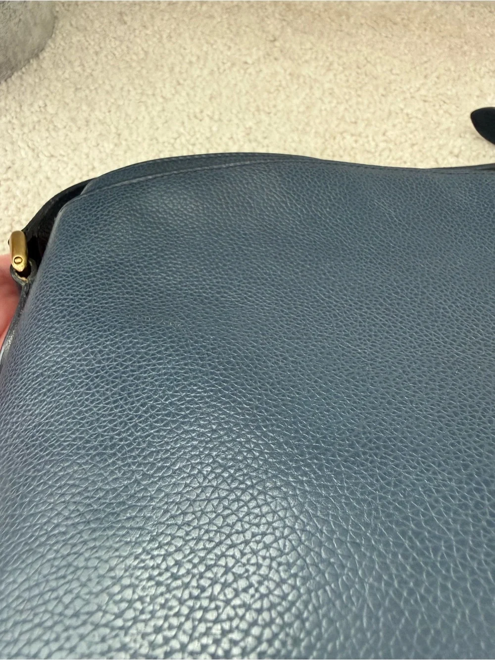 Vintage Coach Madison Pierre Bag Navy Blue Pebble Leather Made in Italy 4406 EUC